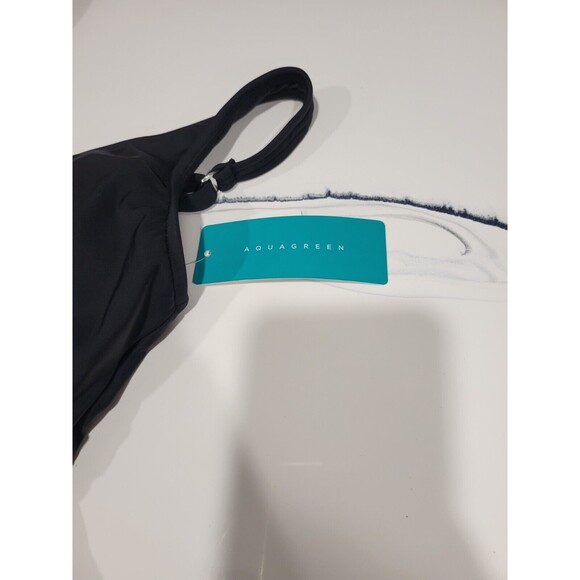 NWT Black Aqua Green Women's Swimsuit One piece Adjustable Strap Size M - Picture 8 of 12